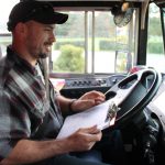CDL student driver at the wheel
